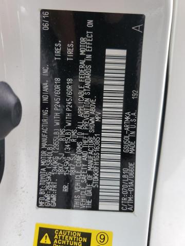 5TDKKRFH1GS163851 - 2016 TOYOTA HIGHLANDER XLE Ağ foto 14