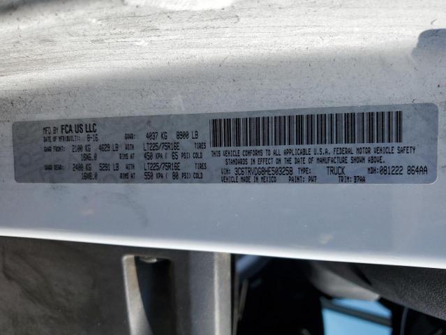 3C6TRVDG8HE503258 - 2017 RAM PROMASTER 2500 HIGH WHITE photo 12