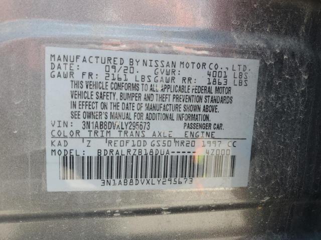 3N1AB8DVXLY295673 - 2020 NISSAN SENTRA SR GRAY photo 12