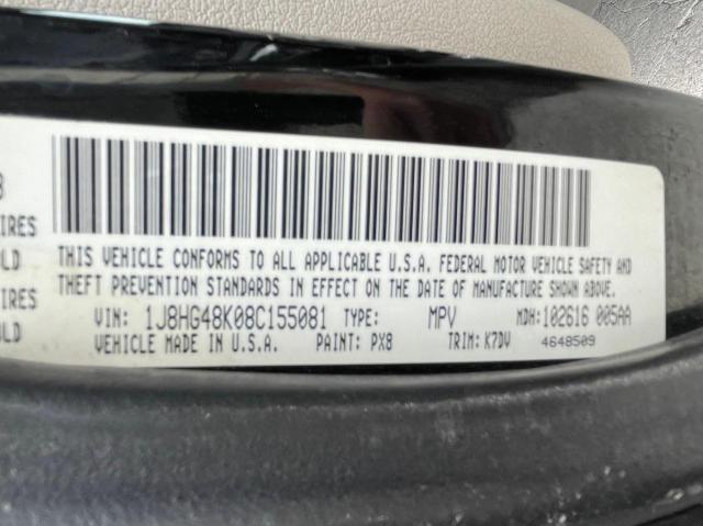 1J8HG48K08C155081 - 2008 JEEP COMMANDER SPORT Սև լուսանկար 10