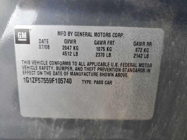 1G1ZF57559F105740 - 2009 CHEVROLET MALIBU HYBRID GRAY photo 12