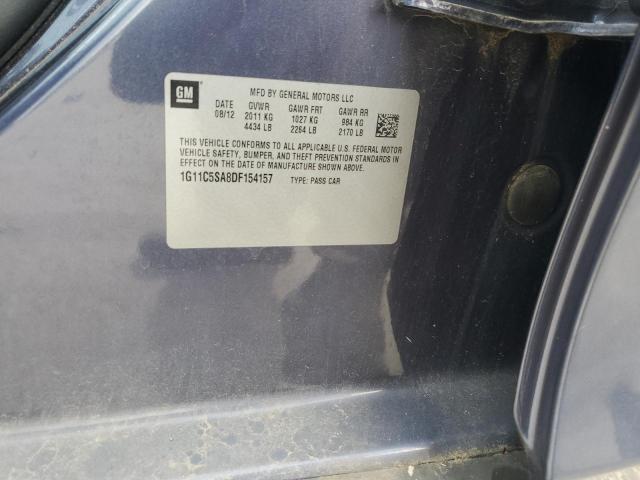 1G11C5SA8DF154157 - 2013 CHEVROLET MALIBU 1LT GRAY photo 12