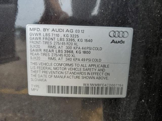 WA1WMBFE4CD007764 - 2012 AUDI Q7 PRESTIGE BLACK photo 13