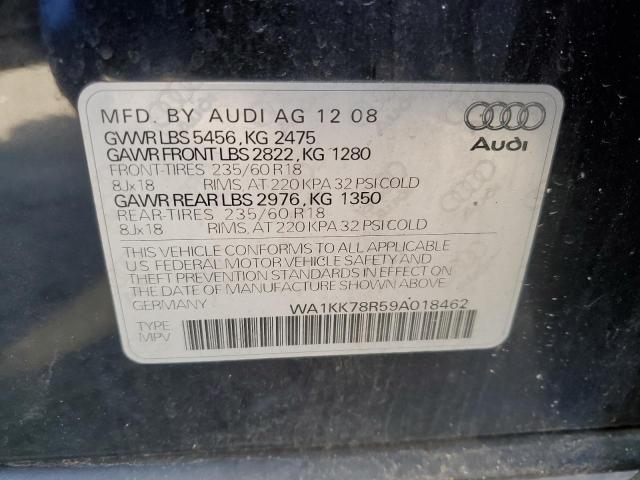 WA1KK78R59A018462 - 2009 AUDI Q5 3.2 BLACK photo 13