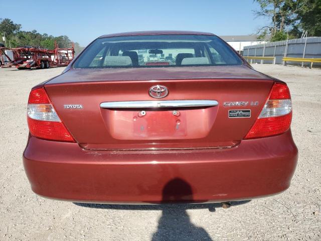 4T1BE32K32U083361 - 2002 TOYOTA CAMRY LE RED photo 6