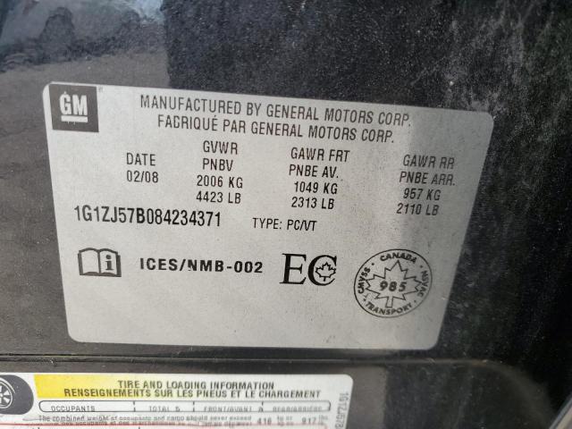 1G1ZJ57B084234371 - 2008 CHEVROLET MALIBU 2LT BLACK photo 12