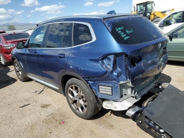 5UX43DP09N9J69408 - 2022 BMW X3 SDRIVE30I BLUE photo 2