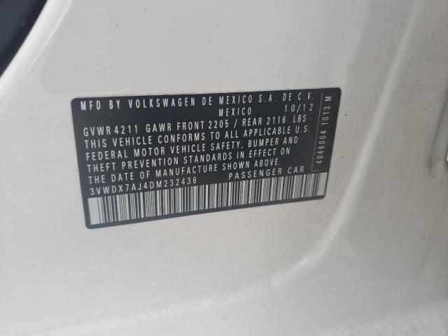 3VWDX7AJ4DM232436 - 2013 VOLKSWAGEN JETTA SE WHITE photo 12