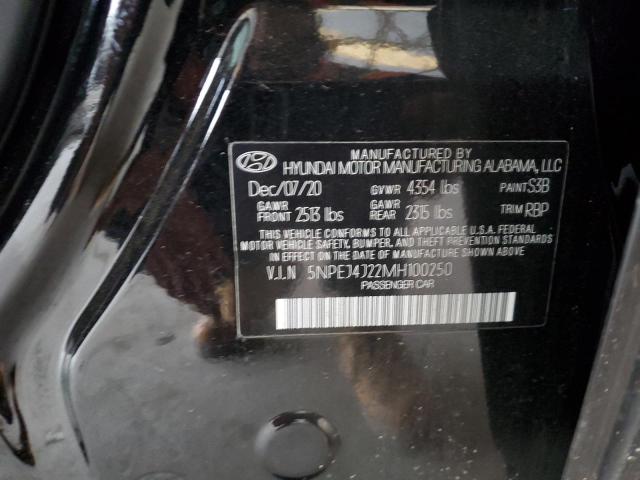 5NPEJ4J22MH100250 - 2021 HYUNDAI SONATA SEL PLUS BLACK photo 12