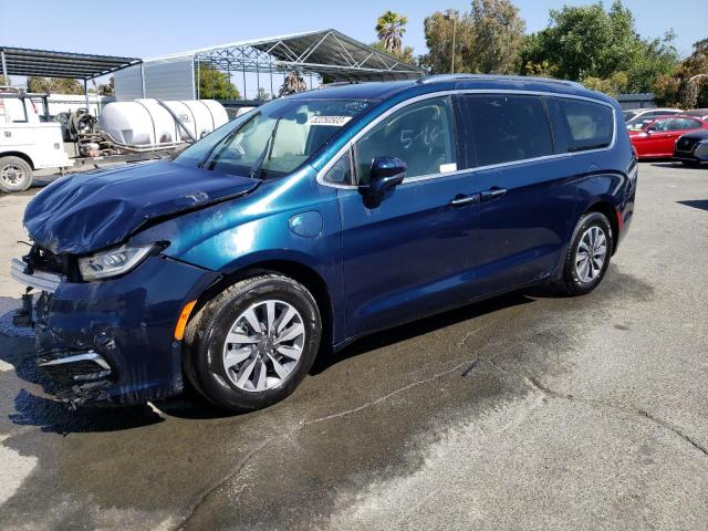 2C4RC1L72MR606148 - 2021 CHRYSLER PACIFICA HYBRID TOURING L TEAL photo 1