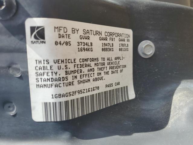 1G8AG52F95Z161670 - 2005 SATURN ION LEVEL 1 RED photo 12