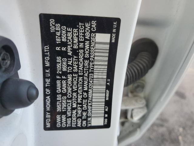 SHHFK7H48MU204703 - 2021 HONDA CIVIC SPORT 白色 照片 12