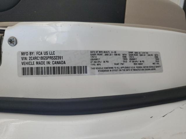 2C4RC1BG5PR532391 - 2023 CHRYSLER PACIFICA TOURING L WHITE photo 13
