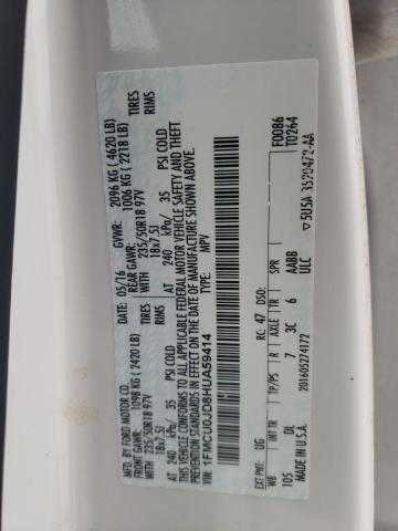 1FMCU0JD8HUA59414 - 2017 FORD ESCAPE TITANIUM 白色 照片 13