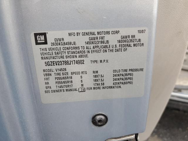 5GZEV23788J174902 - 2008 SATURN OUTLOOK XR BLUE photo 13