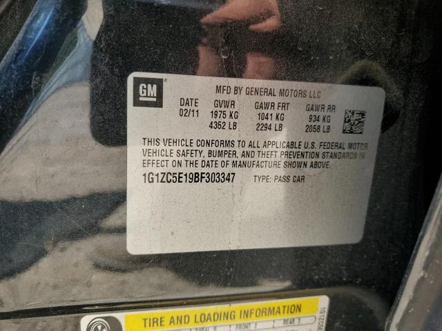 1G1ZC5E19BF303347 - 2011 CHEVROLET MALIBU 1LT BLACK photo 13