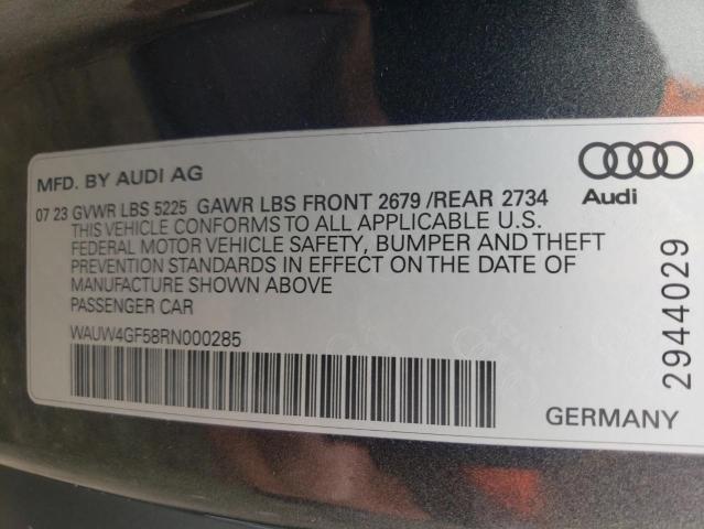 WAUW4GF58RN000285 - 2024 AUDI S5 PREMIUM PLUS ნაცრისფერი ფოტო 12