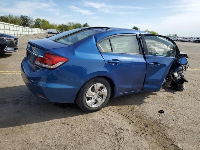 19XFB2F51FE217737 - 2015 HONDA CIVIC LX BLUE photo 3