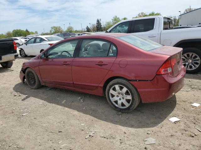 2HGFA16598H529150 - 2008 HONDA CIVIC LX RED photo 2