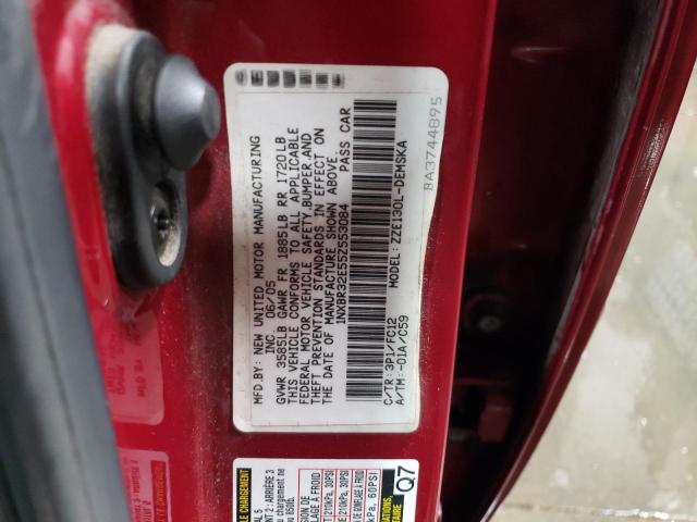 1NXBR32E55Z553084 - 2005 TOYOTA COROLLA CE RED photo 12