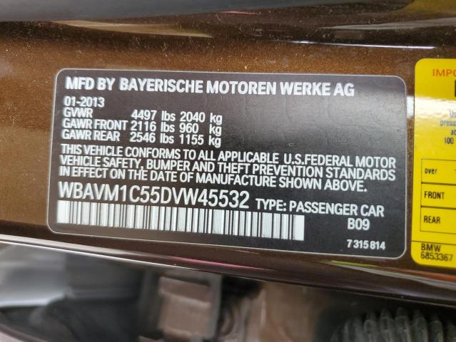 WBAVM1C55DVW45532 - 2013 BMW X1 SDRIVE28I BROWN photo 12