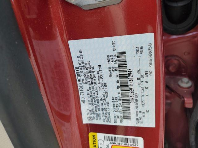 3LN6L5E91HR612947 - 2017 LINCOLN MKZ RESERVE RED photo 12