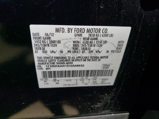 1FM5K8AR1DGA68652 - 2013 FORD EXPLORER POLICE INTERCEPTOR BLACK photo 13