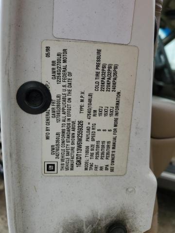 1GKDT13W6W2559326 - 1998 GMC JIMMY Biały zdjęcie 12