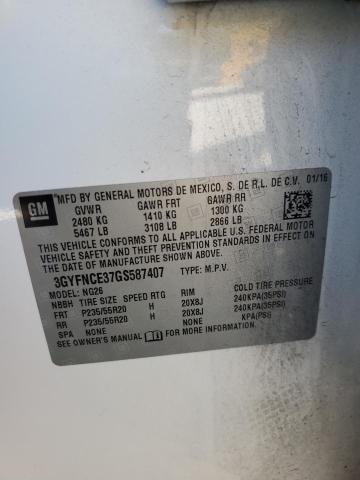 3GYFNCE37GS587407 - 2016 CADILLAC SRX PERFORMANCE COLLECTION Ақ фото 13