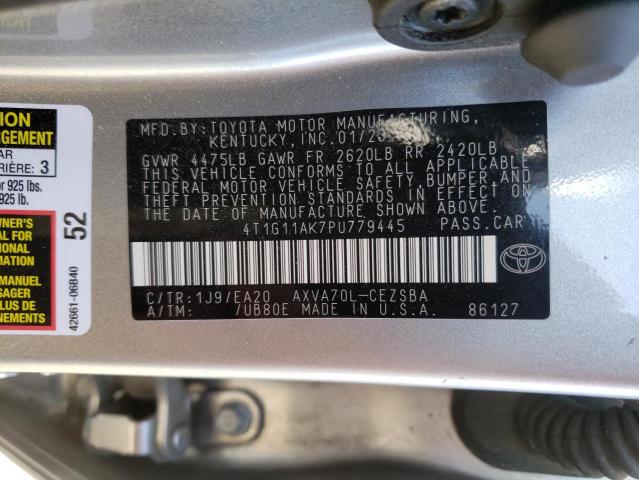 4T1G11AK7PU779445 - 2023 TOYOTA CAMRY SE NIGHT SHADE SILVER photo 12