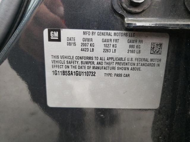 1G11B5SA1GU110732 - 2016 CHEVROLET MALIBU LIM LS BLACK photo 12