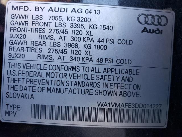 WA1VMAFE3DD014227 - 2013 AUDI Q7 PRESTIGE BLACK photo 13