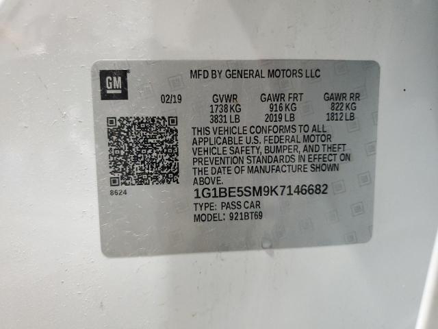 1G1BE5SM9K7146682 - 2019 CHEVROLET CRUZE LT თეთრი ფოტო 12