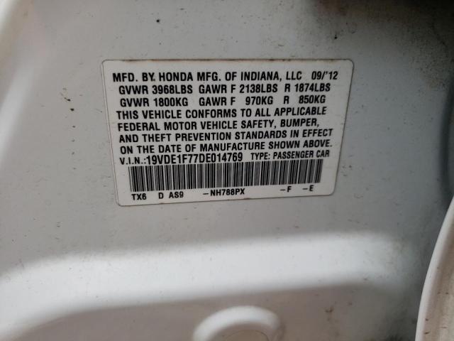 19VDE1F77DE014769 - 2013 ACURA ILX 20 TECH WHITE photo 12