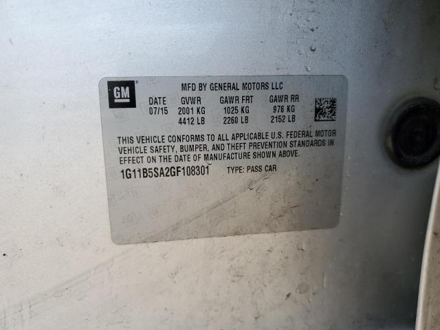 1G11B5SA2GF108301 - 2016 CHEVROLET MALIBU LIM LS SILVER photo 12