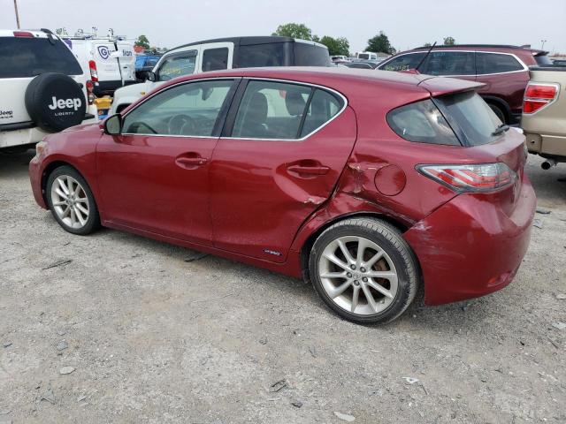 JTHKD5BH4C2067222 - 2012 LEXUS CT 200 RED photo 2