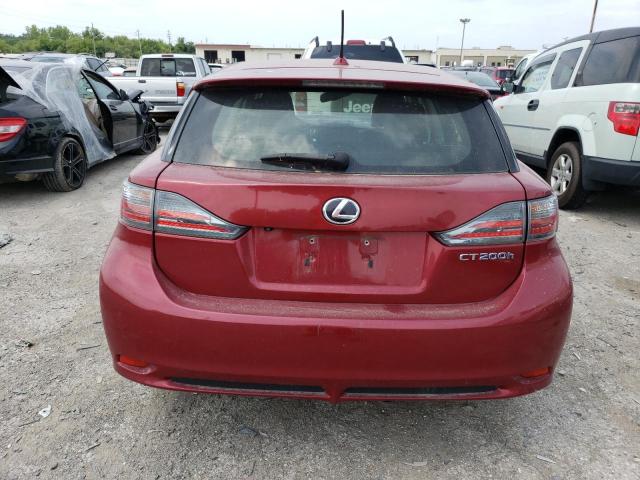 JTHKD5BH4C2067222 - 2012 LEXUS CT 200 RED photo 6