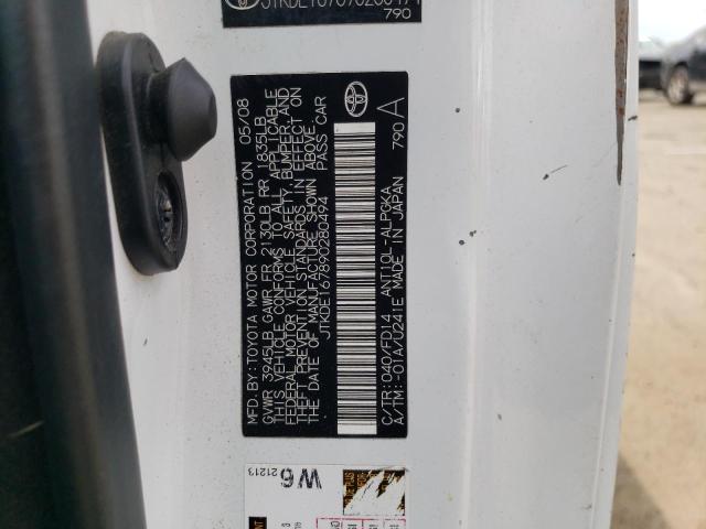 JTKDE167890280494 - 2009 TOYOTA SCION TC 白色 照片 12