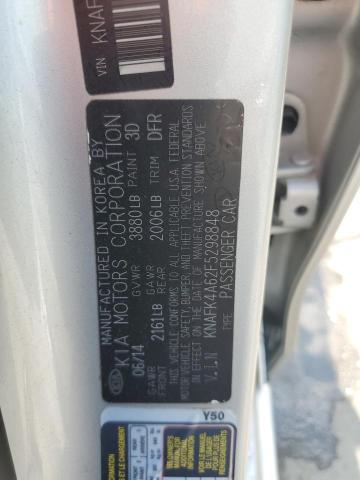 KNAFK4A62F5298848 - 2015 KIA FORTE LX SILVER photo 12