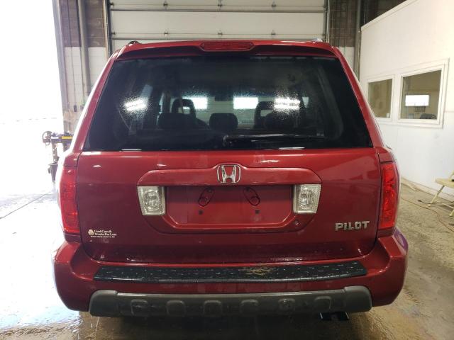 5FNYF184X5B054042 - 2005 HONDA PILOT EX RED photo 6