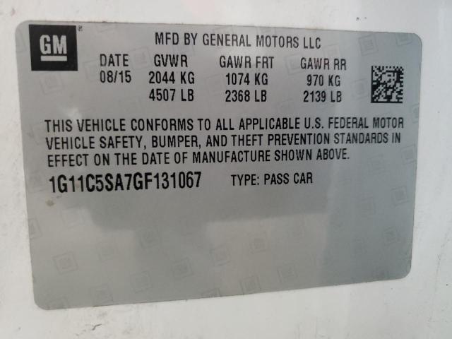 1G11C5SA7GF131067 - 2016 CHEVROLET MALIBU LIM LT 白色 照片 13