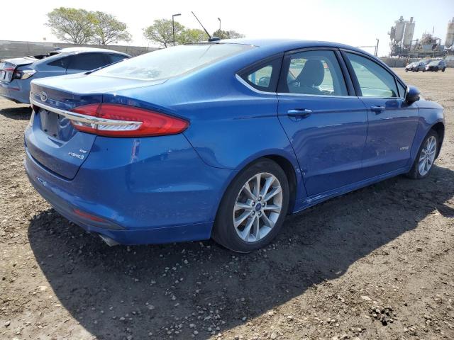 3FA6P0LU1HR326685 - 2017 FORD FUSION SE HYBRID BLUE photo 3