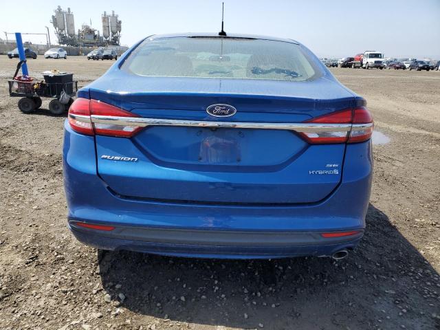 3FA6P0LU1HR326685 - 2017 FORD FUSION SE HYBRID BLUE photo 6