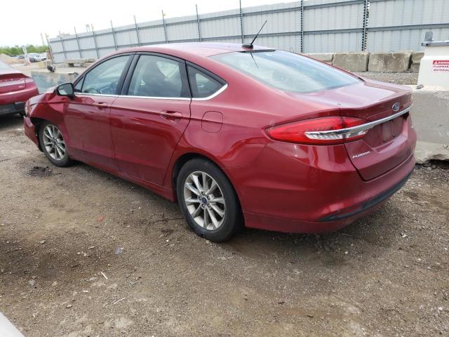 3FA6P0H73HR165923 - 2017 FORD FUSION SE RED photo 2