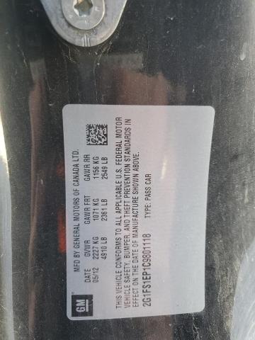 2G1FS1EP1C9801118 - 2012 CHEVROLET CAMARO ZL1 黑色 照片 13