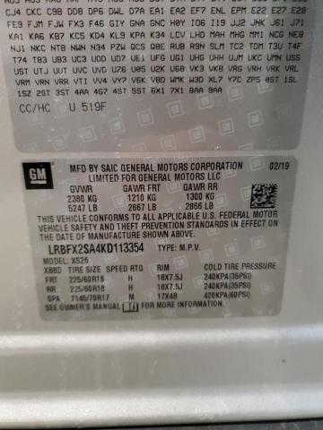 LRBFX2SA4KD113354 - 2019 BUICK ENVISION ESSENCE Արծաթագույն լուսանկար 13