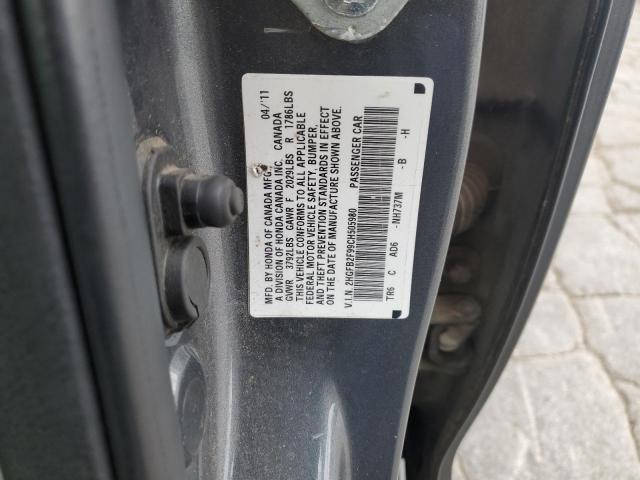 2HGFB2F99CH505980 - 2012 HONDA CIVIC EXL GRAY photo 12