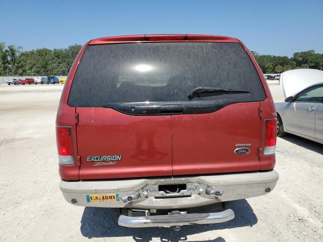 1FMNU42S6YEC87998 - 2000 FORD EXCURSION LIMITED RED photo 6