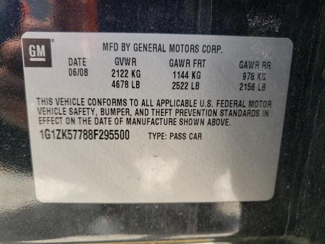 1G1ZK57788F295500 - 2008 CHEVROLET MALIBU LTZ Siyah fotoğraf 12