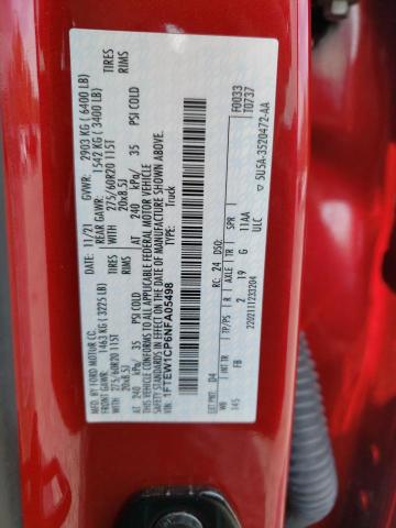 1FTEW1CP6NFA05498 - 2022 FORD F150 SUPERCREW RED photo 12